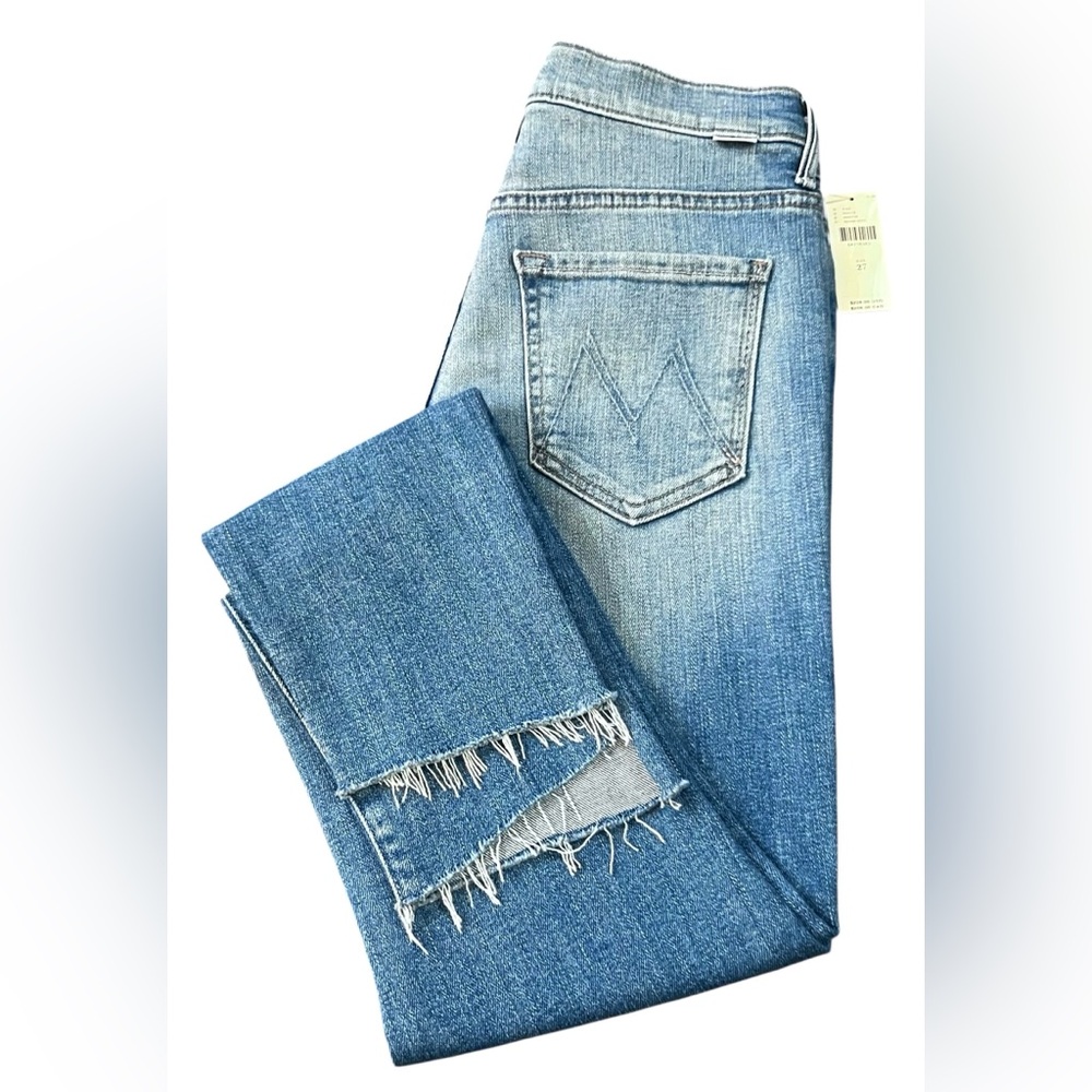 MOTHER Stunner Zip Ankle Step Fray, Size 27, NWT Anthropologie